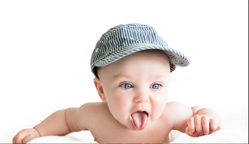 Newborn Sticking Tongue Out